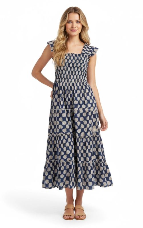 Paloma Women Maxi Dress Shell Beach Navy Paloma Women Maxi Dress Shell Beach Navy